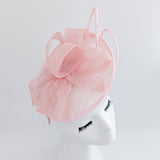 Light pink disc saucer fascinator hat