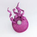 Magenta pink pearl fascinator hat