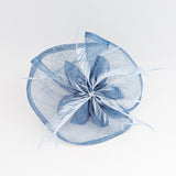 Cornflower blue feather fascinator hat