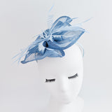 Cornflower blue feather fascinator hat