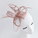 Blush pink feather fascinator hat