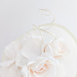 Cream large teardrop rose flower fascinator hat