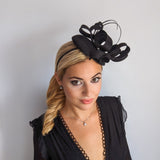 Cappello fascinator ad anello a spirale nero