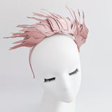 Rose gold metallic shimmer feather headband fascinator