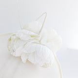 Cream large flower saucer disc fascinator hat