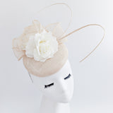 Cream flower fascinator hat