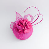 Hot pink flower fascinator hat