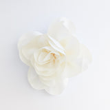 Cream satin rose fascinator hat