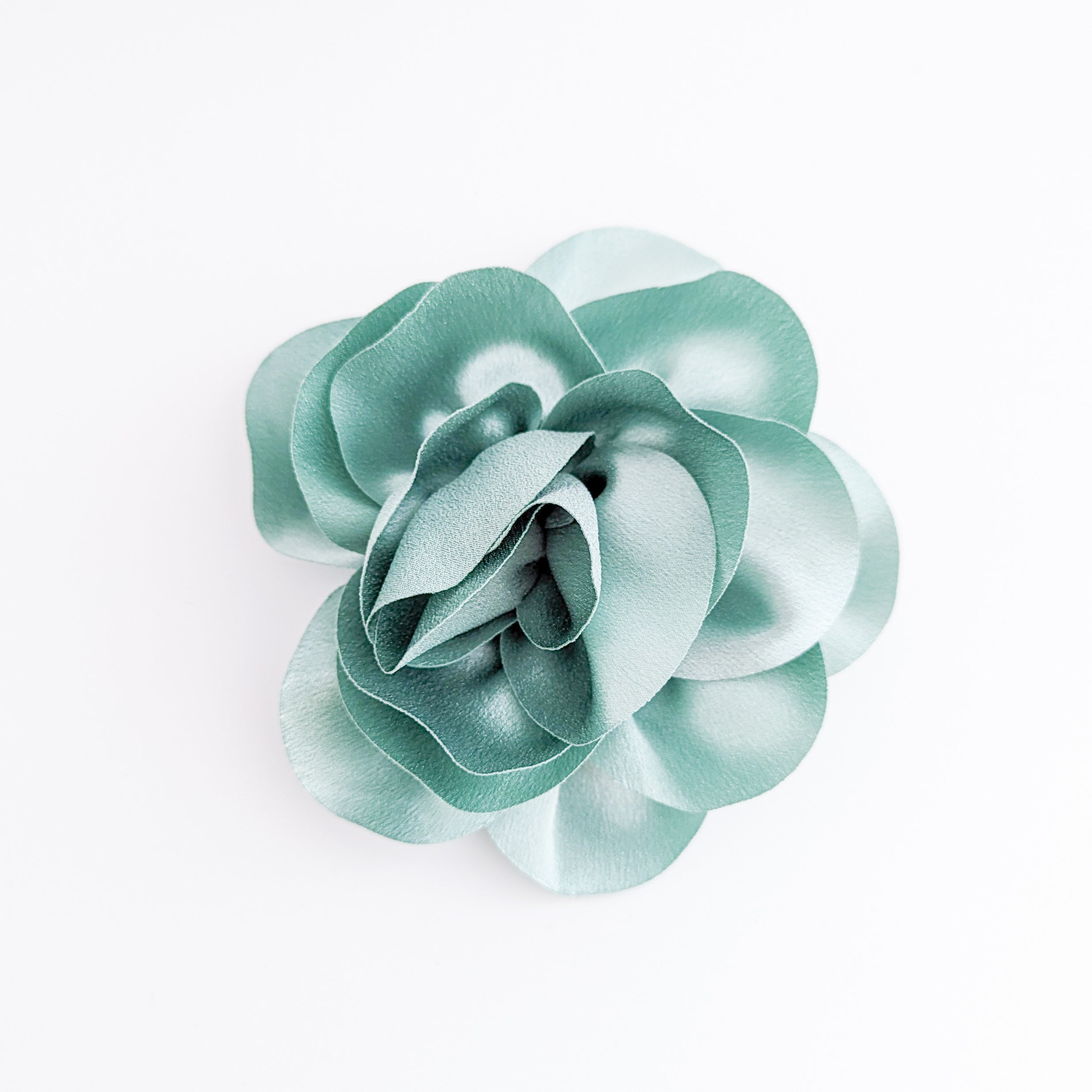 Pastel mint green satin rose fascinator hat