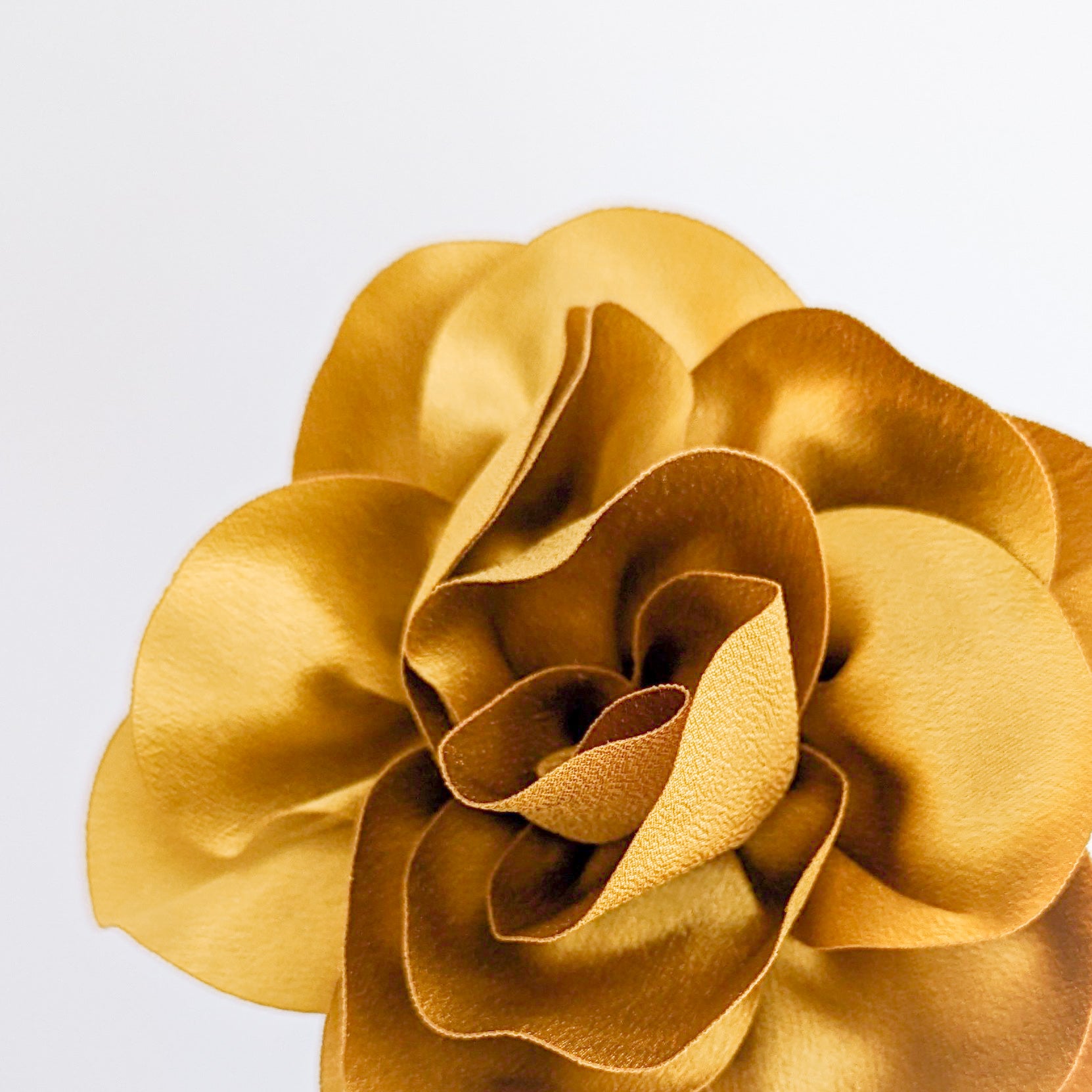 Bronze gold satin rose fascinator hat