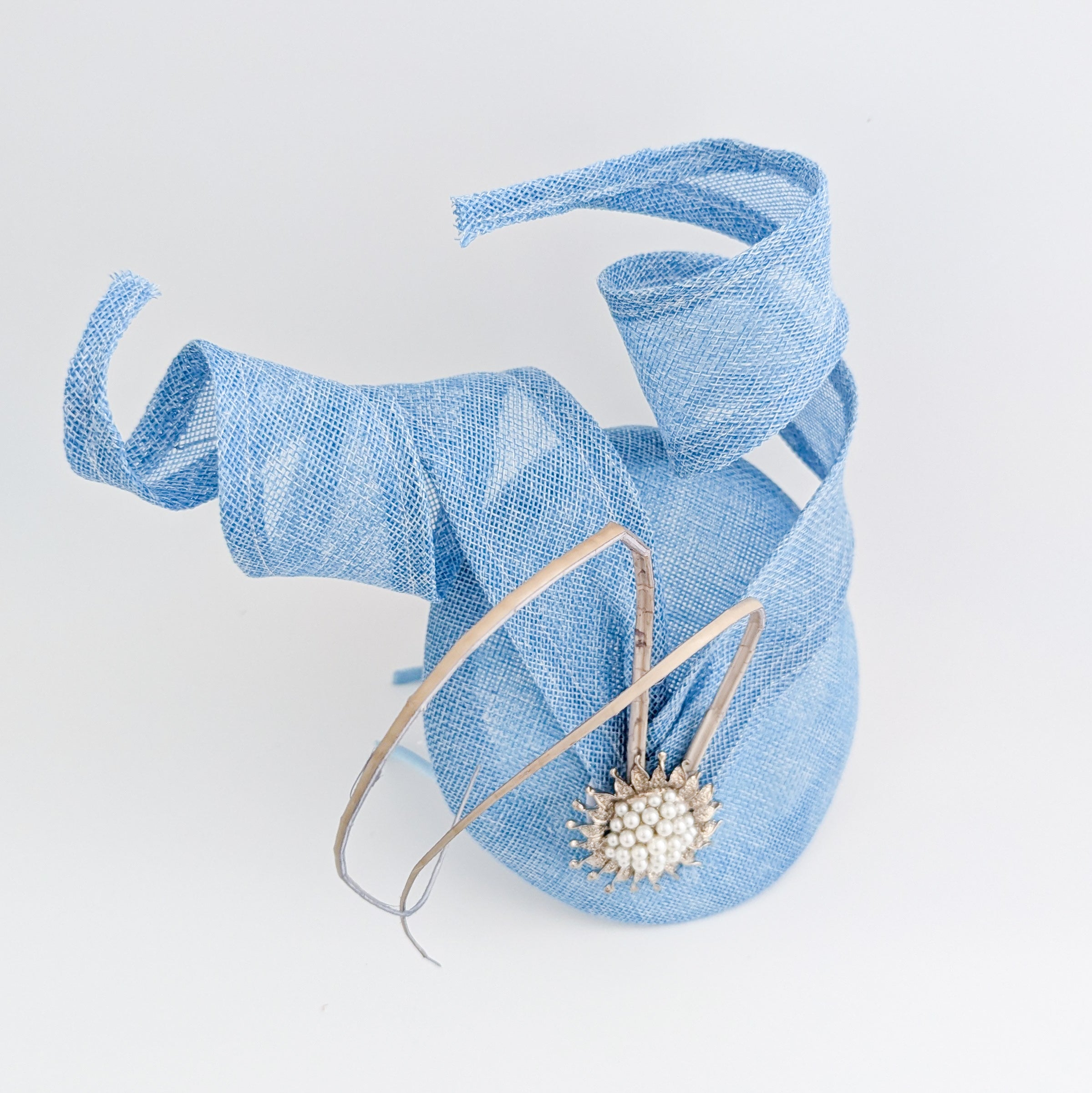 Cappello fascinator di perle verde smeraldo