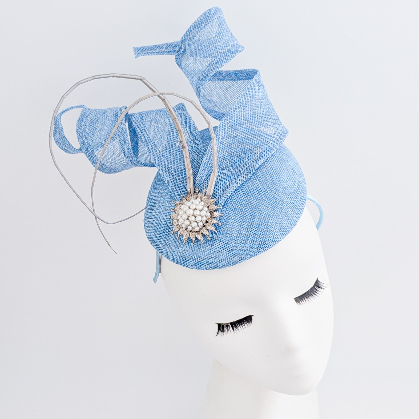 Cappello fascinator di perle verde smeraldo