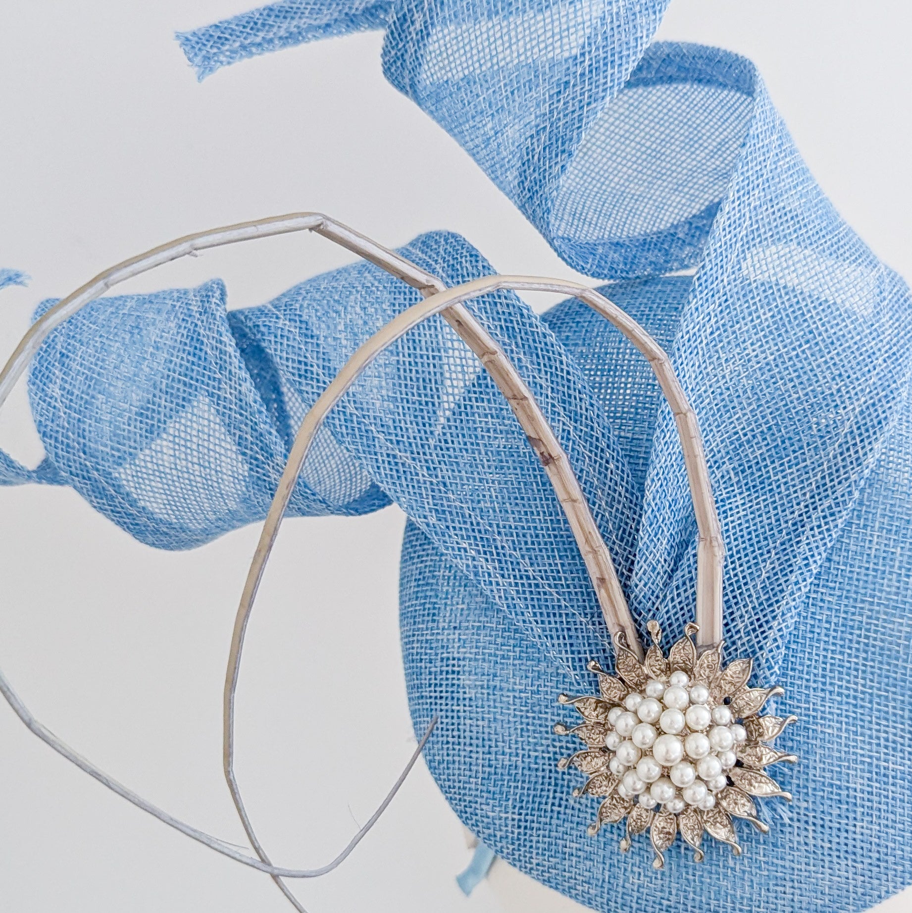 Cappello fascinator di perle verde smeraldo