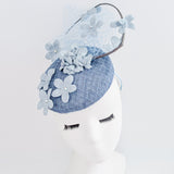 Cappello fascinator fiore verde acquamarina