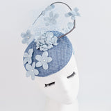 Cappello fascinator fiore verde acquamarina