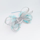 Cappello fascinator di piume di cristallo blu fiordaliso