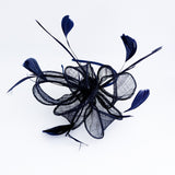 Navy blue feather fascinator hat
