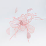 Light pink feather fascinator hat