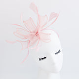Light pink feather fascinator hat