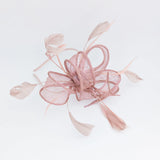 Blush pink feather fascinator hat House of Hats