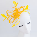 Mustard Yellow feather fascinator hat