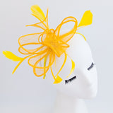 Mustard Yellow feather fascinator hat