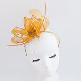 Golden Yellow feather fascinator hat