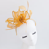 Golden Yellow feather fascinator hat
