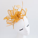 Golden Yellow feather fascinator hat
