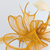 Golden Yellow feather fascinator hat