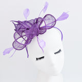 Royal purple feather fascinator hat