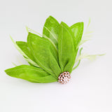 Matcha lime green feather petal fan fascinator hat