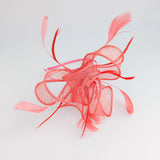 Watermelon coral feather fascinator hat House of Hats