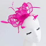 Hot pink feather fascinator hat House of Hats