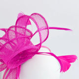Hot pink feather fascinator hat House of Hats