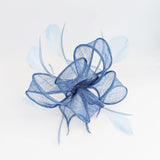 Cornflower blue feather fascinator hat House of Hats