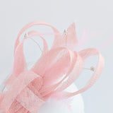 Light pink crystal feather fascinator hat