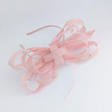 Light pink crystal feather fascinator hat