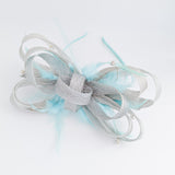 Cappello fascinator di piume di cristallo blu fiordaliso