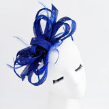 Royal cobalt blue crystal feather fascinator hat House of Hats