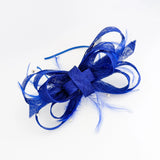 Royal cobalt blue crystal feather fascinator hat House of Hats