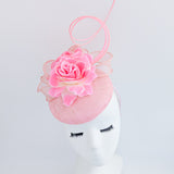 Light pink flower fascinator hat