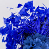 Royal cobalt blue flower feather disc saucer fascinator hat