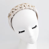 Cream crystal flower headband fascinator