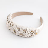 Cream crystal flower headband fascinator