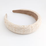 Raffia straw padded headband fascinator