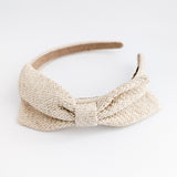 Raffia straw bow headband fascinator