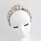 Raffia straw knot headband fascinator