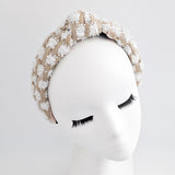 Raffia straw knot headband fascinator