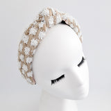 Raffia straw knot headband fascinator